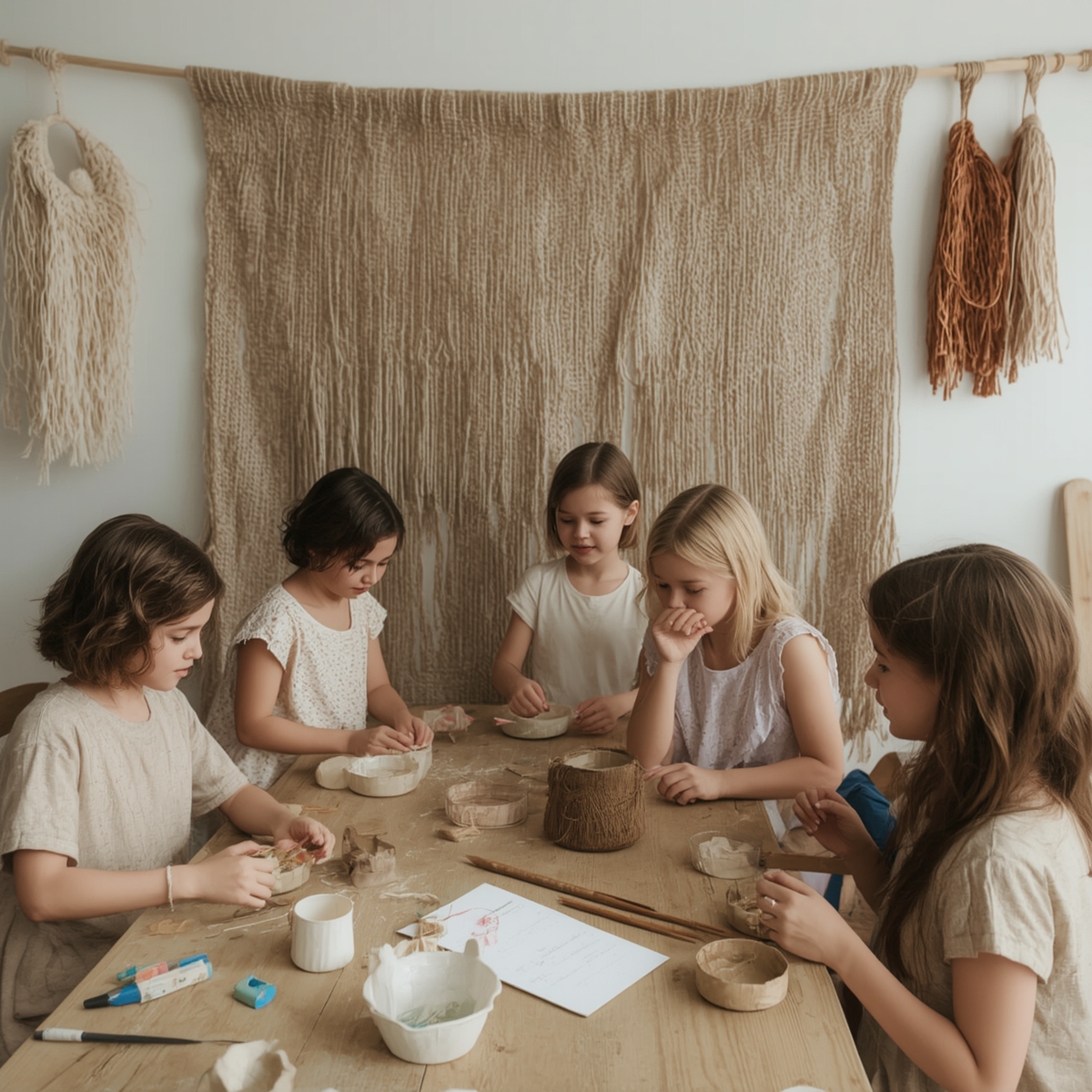 DIY Kindergeburtstag Workshop in Würzburg Kinder gestalten eigene Schmuckstücke