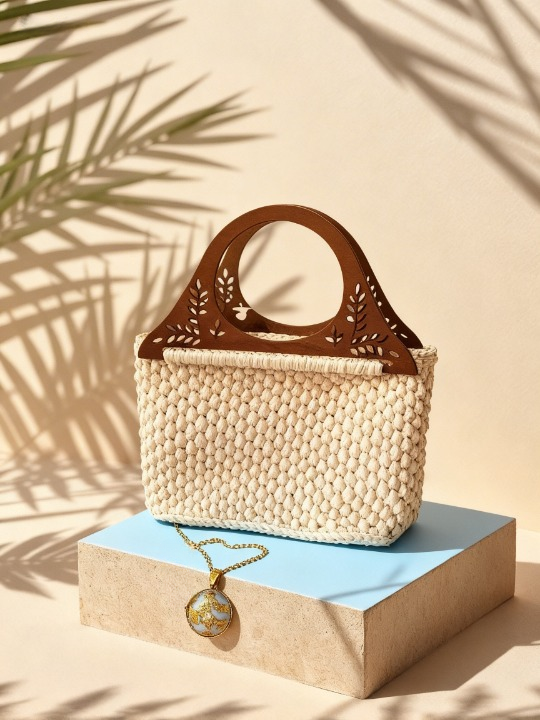 Handgenähte Tasche aus Stoff im modernen Design von Bella Estella Design